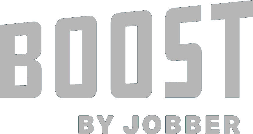 Outdoor Splendor - Gray text reading "BOOST" in large, bold letters, with smaller text below reading "BY JOBBER" on a white background.